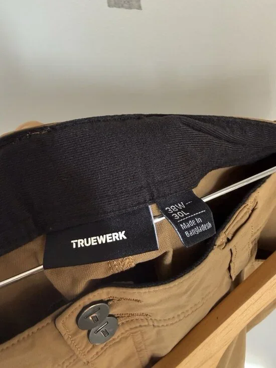 Truewerk Mens T1 Werkpant Cargo Utility Performance Work Pant Outdoor Sand 38x30 - Picture 11 of 11